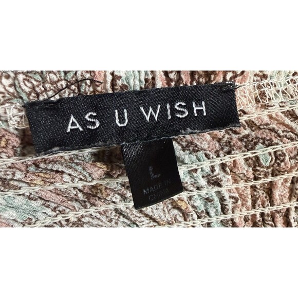 Floral Bohemian Cottage Woman’s Maxi Dress Large Decorative Tie At Bodice Boho - Picture 5 of 6